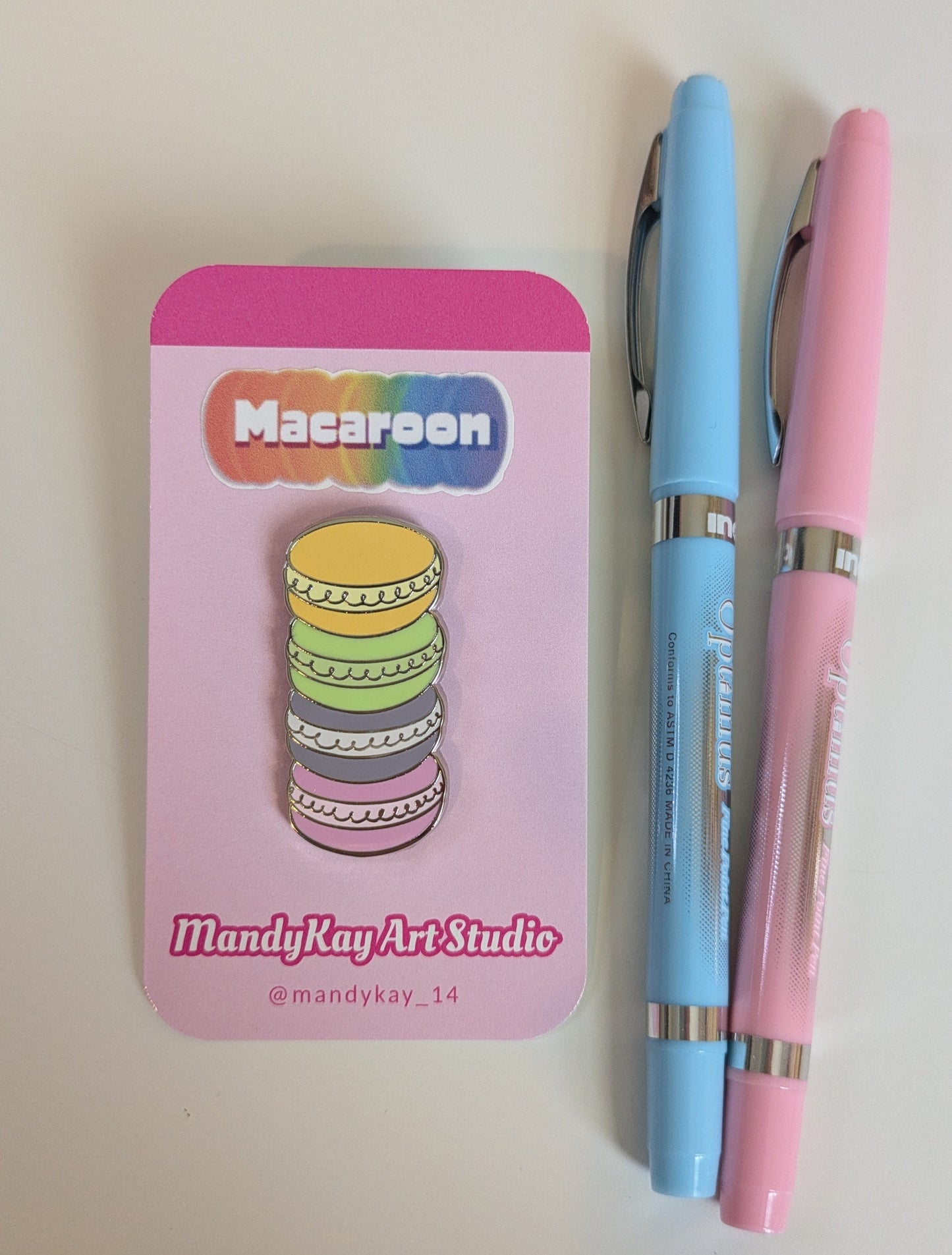 Pastel Macaroon Stack Enamel Pin | Silver-Plated Sweet Treat Pin
