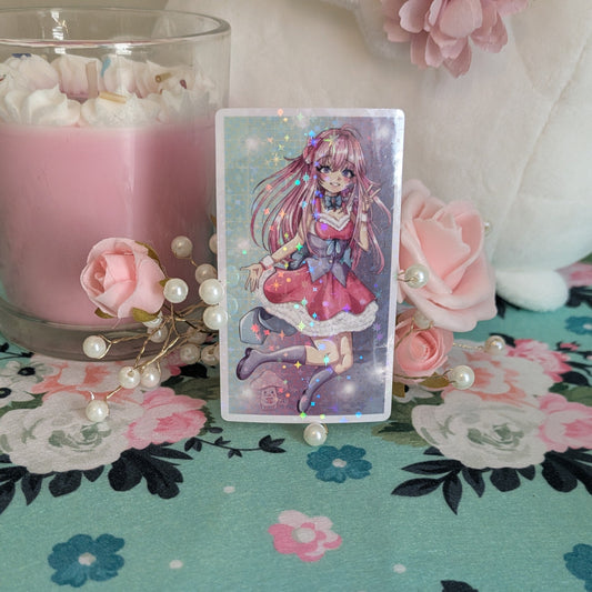 Aubrey Pop Star OC Die Cut Sticker- Seconds | Holographic Anime-Style Mini Print