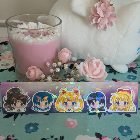 Chibi Scout Fanart Sticker Sheet | Holographic Anime Stickers on Space Background