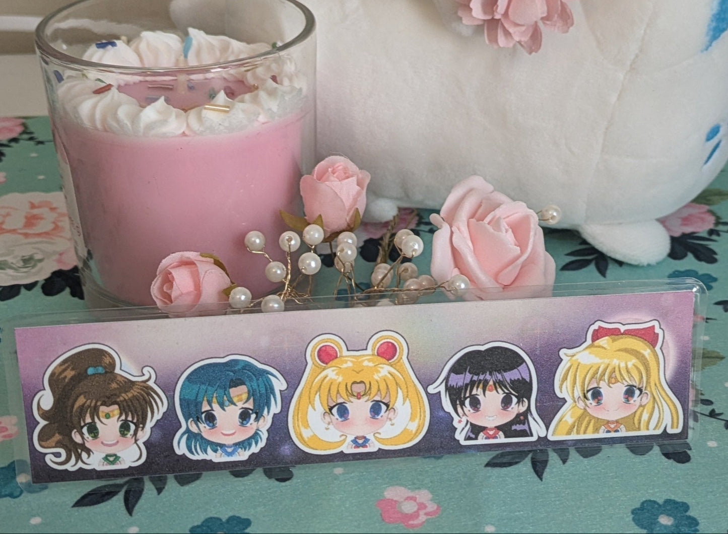 Chibi Scout Fanart Laminated Bookmark | Anime Group Bookmark with Space Background