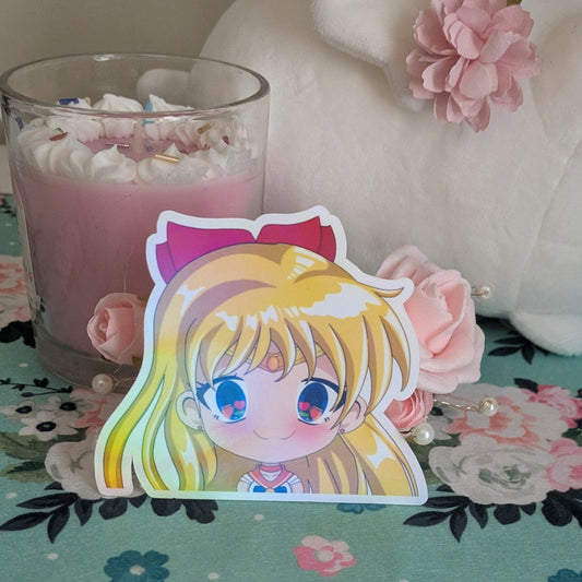 Venus Scout Fanart Die Cut Sticker | Holographic Chibi Anime Sticker