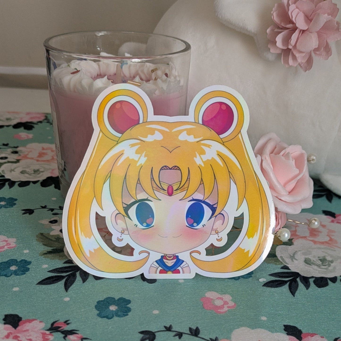 Moon Scout Fanart Die Cut Sticker | Holographic Chibi Anime Sticker